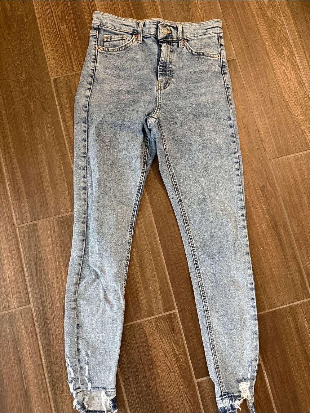 Topshop Light Blue High-Rise Skinny Jeans